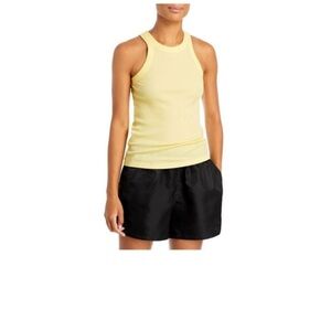 WSLY Womens Stretch Ribbed Fitted Sleeveless Halter Tank Top.